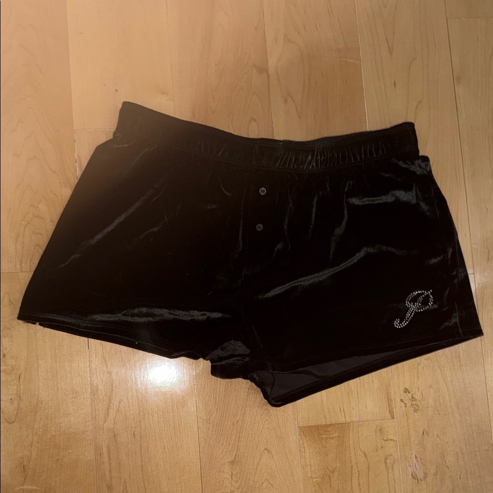 PINK Victoria's Secret Black Velvet Athletic Shorts